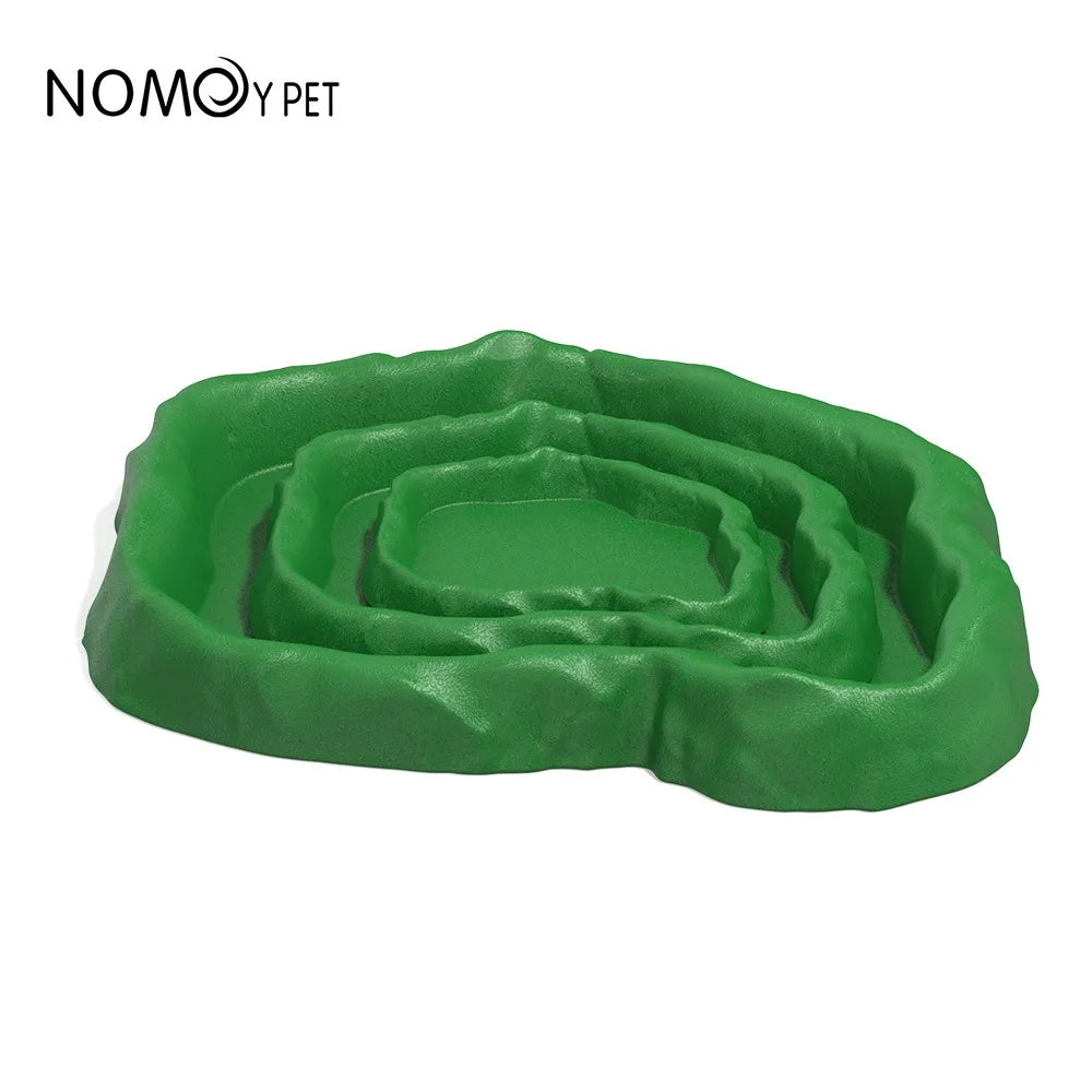 Reptile Water Dish Rock Resin Feeding Bowl Terrarium Decor Food Basin for Lizards Chameleons Snakes Turtles Geckos Frogs