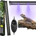 UVB Reptile Light 28.5” 18W LED UVA UVB Lamp with Auto Modes, Heat Dissipation & Timer for Terrariums